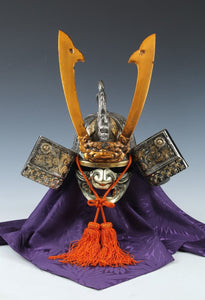 Vintage Japanese Samurai Kabuto -Dragon's Helmet- with a mask