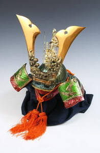 Nice Vintage Japanese Samurai Helmet -Dragon and Hawk Deco Kabuto with a mask-