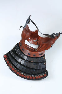 Vintage Japanese Samurai Mask Helmet -Wearable Menpo- Tushima