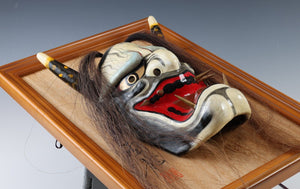 Beautiful Old Vintage Early Showa Japanese Kagura Noh Mask -Susanoo- Mask Plaque
