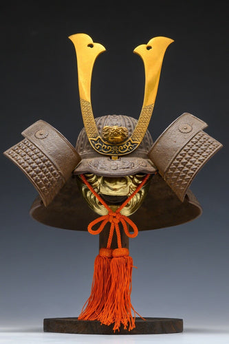 Old Vintage Beautiful Japanese Samurai Helmet -middle size- with a mask Tsushima