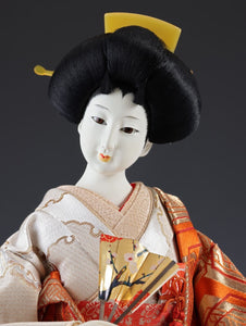 Japanese Nice Beautiful Vintage Geisha Doll －Classic Fan Sukiyo Doll