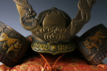 Largest Massive Old Vintage Japanese Samurai Helmet -Rising Dragon and Tiger-