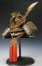 Massive Japanese Samurai Helmet -Great Dragon- with a mask Rare!!  源氏兜