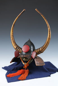 Old Vintage Japanese Samurai Helmet -Kuroda Nagamasa- with a mask Rare 黒田長政