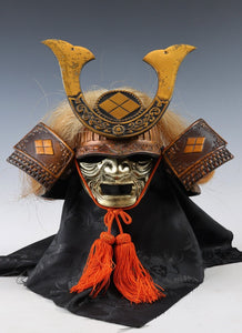 Showa Japanese Samurai Middle Size Helmet -Takeda Shingen Kabuto- Rare!