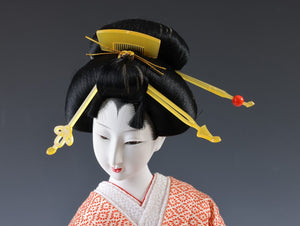 Beautiful Japanese GEISHA Doll -Traditional Fan- Kikusui Doll Product 菊水