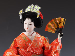 Beautiful Craft Maker Japanese Traditional Fan GEISHA Doll