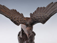 Japanese Old Vintage Bronze Small Hawk -Room Guardian Sculpture- Takaoka Product