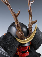 Black Power Japanese Samurai Helmet Middle Size -Shikanosuke Kabuto with a Mask-