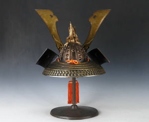 Massive Japanese Samurai Helmet -Great Dragon- with a mask Rare!!  源氏兜