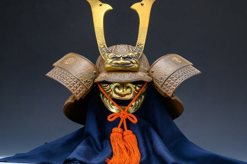 Japanese Old Vintage Samurai Helmet -Kusunoki Masashige Kabuto- middle size