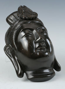 Old Vintage Japanese Buddhism Bronze Mask -Holy Kannon- 観音