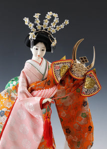 Old Vintage Japanese Beautiful Geisha Doll -Yaegaki Princess- Classic Style 諏訪法性