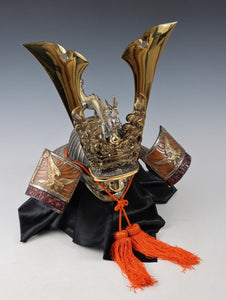 Japanese Samurai Helmet -Dragon and Hawk Deco Kabuto with a mask-