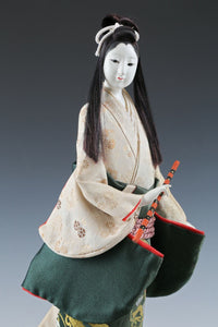 Japanese Old Vintage Geisha Doll -Classic Flute Style-