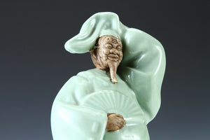 Japanese -Noh Okina Dancer Kutani Porcelain Figure- Great Product