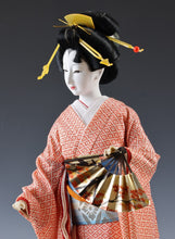 Beautiful Japanese GEISHA Doll -Traditional Fan- Kikusui Doll Product 菊水