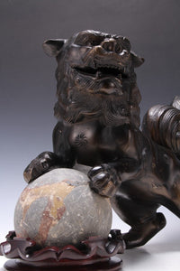 Japanese Legendary Leo Massive Bronze Figure Good Atmosphere Komainu