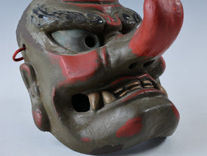 Old Vintage Japanese Paper Clay Noh Mask -Tengu- Braggart  Rare Product