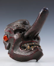 Old Vintage Japanese Paper Clay Noh Mask Plaque -Tengu- Braggart Showa Era