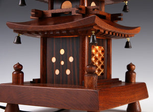 Japanese Vintage Wooden Figure FIVE STORY PAGODA Lamp 五重塔 Tsushima