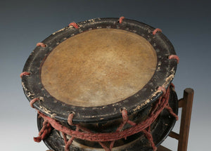 Old Vintage Japanese Traditional Drum Taiko with a stand -Traditional War Drums-