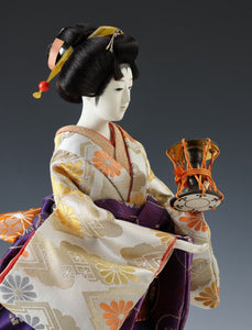 Japanese Beautiful Vintage Geisha Doll -Classic Sakurayama Style Product-