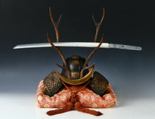 Life Size Japanese Samurai Helmet -shikanosuke kabuto- with a Replica Tsushima