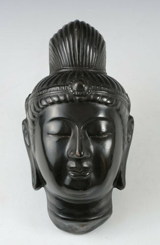 Old Vintage Japanese Buddhism Bronze Mask -Kannon- 観