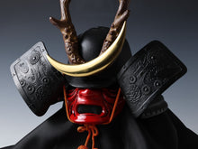 Black Power Japanese Samurai Helmet Middle Size -Shikanosuke Kabuto with a Mask-