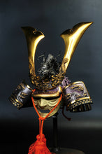 Japanese Samurai Kabuto Helmet -dragon purple helmet with a mask- Genji Tsushima