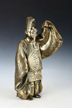 Japanese antique Noh Okina Dancer Brass Figure