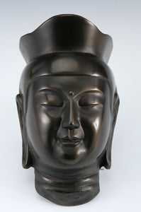 Beautiful Japanese Buddhism Miroku Bronze Mask -Bosatsu-