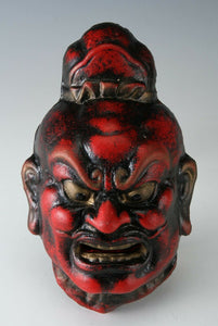 Vintage Japanese Clay Buddhism Mask -Nio- Rare Product