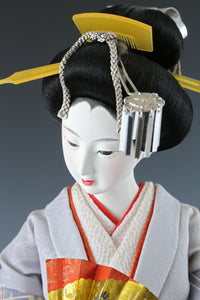 Beautiful Japanese Vintage Geisha Doll -The Happiness Fan- 55cm