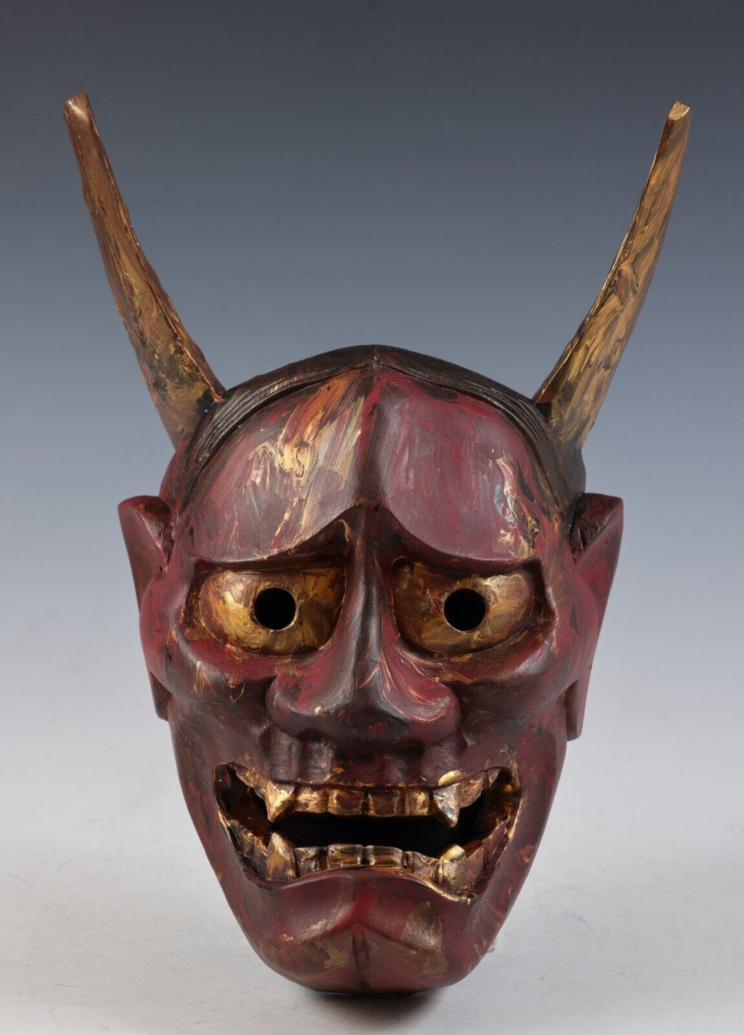 Japanese Vintage Wooden Noh Mask Hannya 般若 -Jealousy Woman- Tsushima