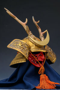 Japanese Samurai Helmet Middle Size -Shikanosuke Kabuto with a Mask- Tsushima