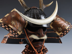 Largest Size Samurai Helmet -Great Shikanosuke Kabuto- with a Mask Very Rare