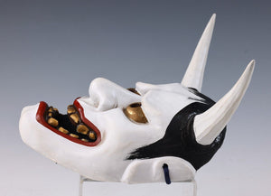 Japanese Beautiful Vintage Noh Mask -Hannya- Ceramic Tsushima