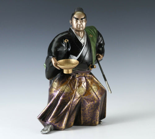 Japanese Vintage Samurai Colored Metal Figure -GREAT SAMURAI Mori Tahei-