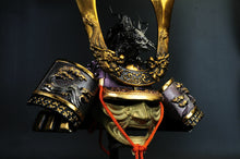 Japanese Samurai Kabuto Helmet -dragon purple helmet with a mask- Genji Tsushima