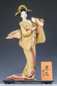 Beautiful Japanese Geisha Doll -Traditiaonl Fan- Sukiyo Doll Product 56cm Size