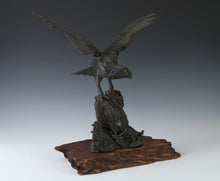 Antique Japanese Iron Hawk -Room Guardian Sculpture- Great Takaoka Product