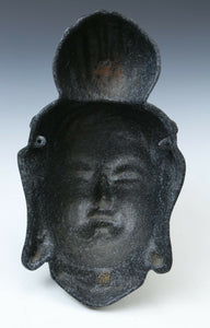 Vintage Beautiful Japanese Buddhism Bronze Mask -Holy Kannon- 観音