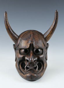 Japanese Nice Vintage Wooden Noh Mask Hannya 般若 -Jealousy Woman- Tsushima