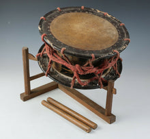 Old Vintage Japanese Traditional Drum Taiko with a stand -Traditional War Drums-