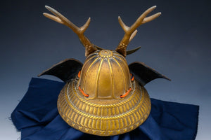 Japanese Samurai Helmet Middle Size -Shikanosuke Kabuto with a Mask- Tsushima