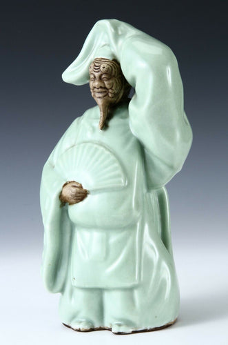 Japanese -Noh Okina Dancer Kutani Porcelain Figure- Great Product