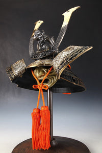 Japanese Stunning Silver Samurai Helmet -Genji Dragon Kabuto- Tsushima